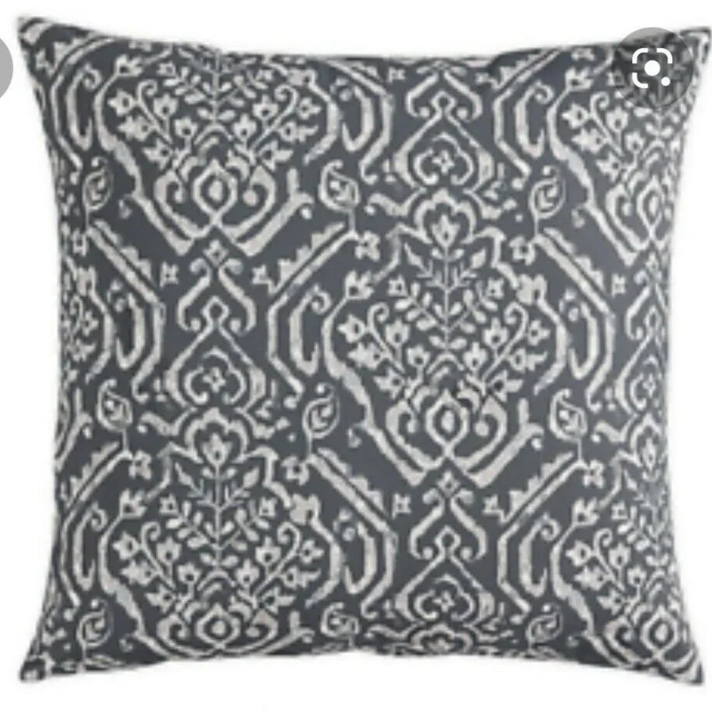 Square Decorative Pillow Cover lot 20” X 20” Grey Fringe Geometric Morgan Home
